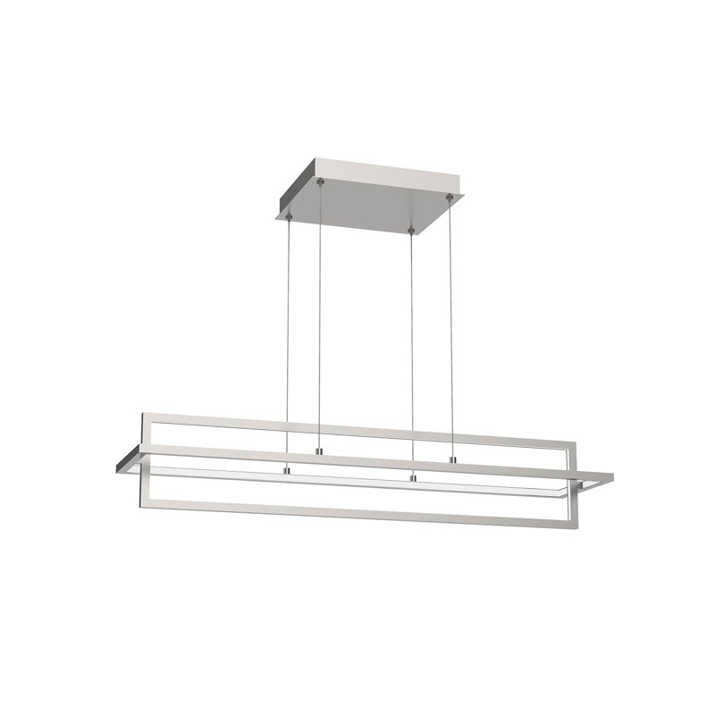 Mondrian 2 - Light LED Pendant, Brushed Nickel, 6.75" H x 35.5" W x 9.875" D
