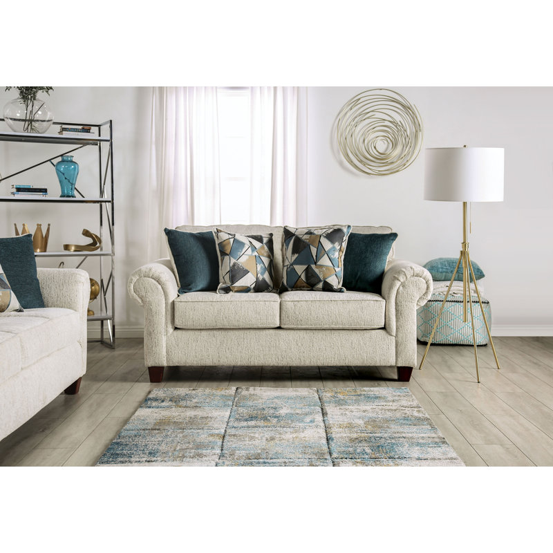 Boudrow Upholstered 72'' Loveseat, Beige Chenille