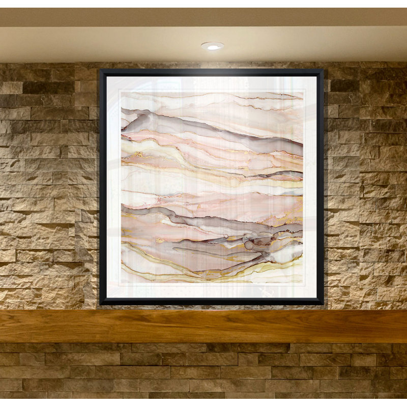 Graceful Marble II - reproduction encadrée, H 17,5 po x l 17,5 po x P 1,5 po, Cadre en plastique noir