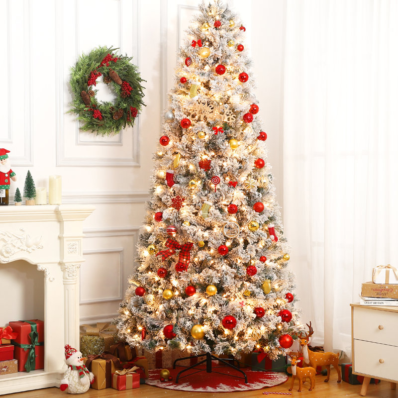 Arbre de Noël avec 250/350 DEL bicolores, 8 modes d'éclairage et des embouts pour la maison, le bureau et le magasin