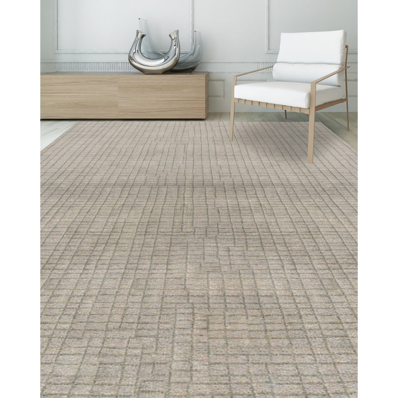 Geometric Area Rug in Gray, Rectangle 8'1" x 10'