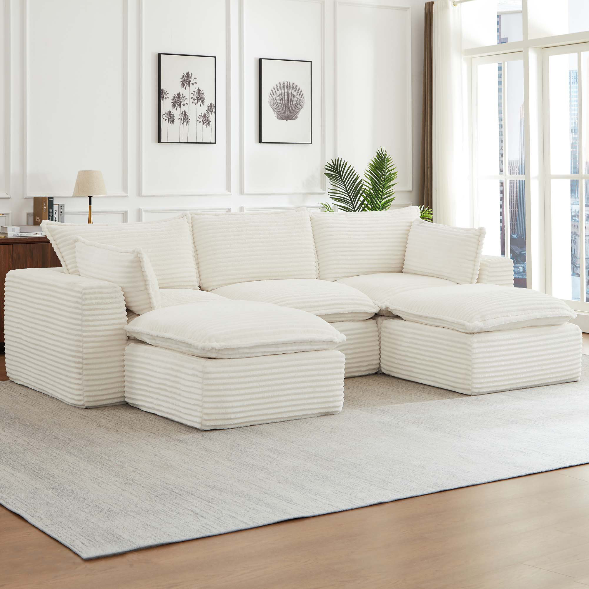 Latitude Run® Cloud Sectional Sofa with Convertible L-Shape Design and ...