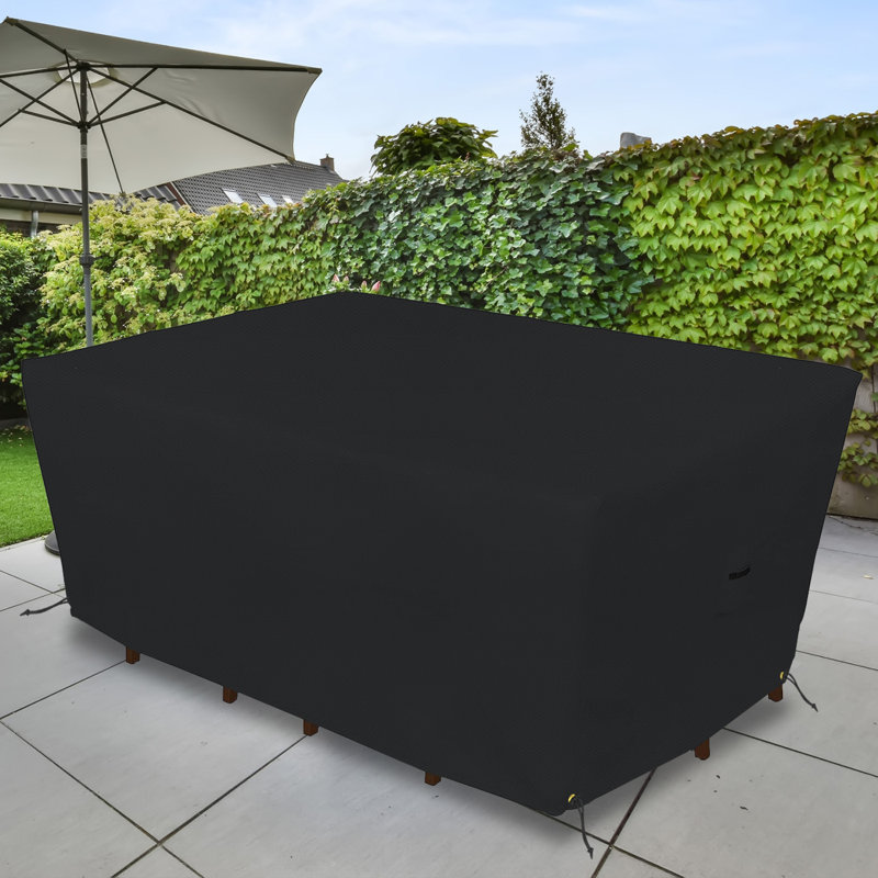 Alyah Dining Set Cover Furniture Cover, Water-Resistant, UV & Tear Resistant Rectangular Outdoor Dining Table and Chair Cover for Patio Furniture with Air Vent & Drawstrings