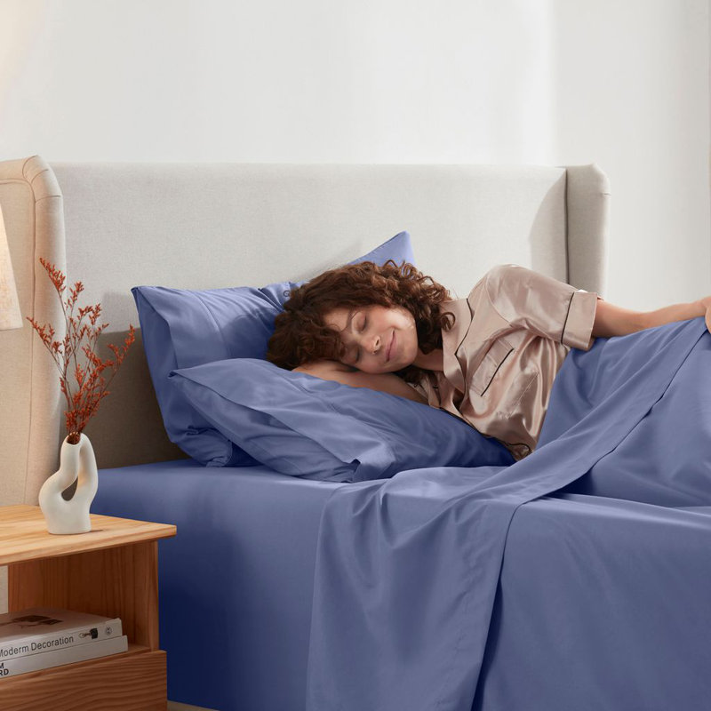 Ensemble de draps ultra doux et respirant Hotel Collection, Bleu acier, Très grand simple