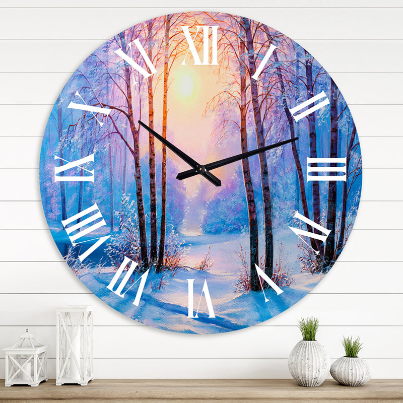 Reflet du soleil chaud sur la rivière Forest III - horloge murale, Médium