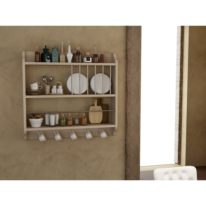 Winnick 3 Piece Square Accent Shelf, Oak