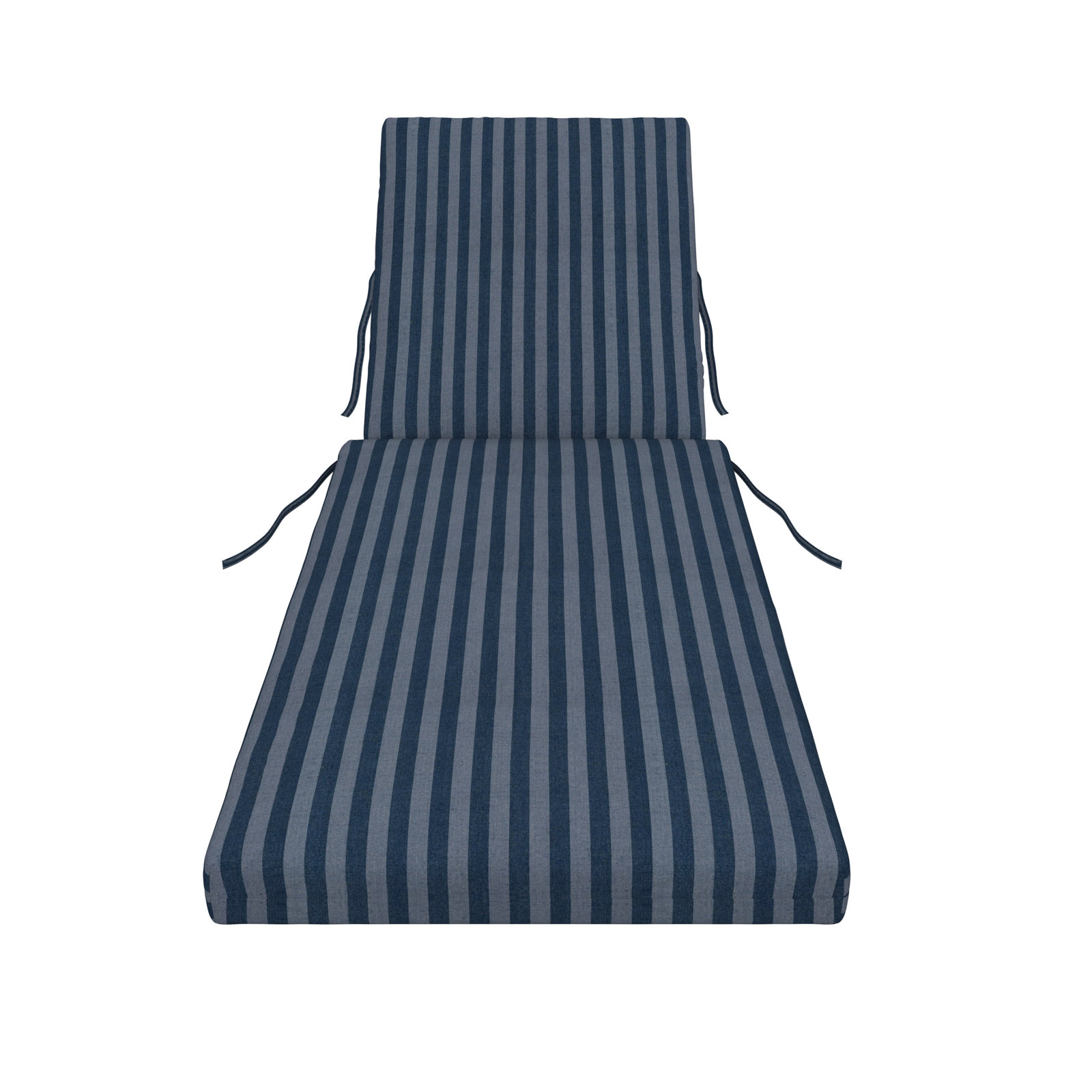 Kacy Sunbrella Outdoor Chaise Lounge Cushion, 25" W x 47" D, Sail Away Denim