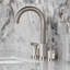 Robinet de salle de bain espacé à deux poignées à fixation sur le comptoir avec poignée moletée et bonde escamotable en laiton Kingston-101986813