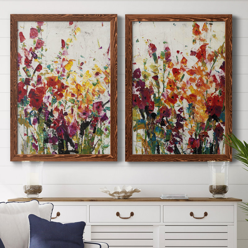 Fleurs sauvages en fleurs I, toile encadrée de qualité supérieure - prête à être accrochée, H 43,5 po x l 31,5 po x P 1 po