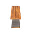 Banc d'extérieur en bois d'acacia (ensemble de 2), finition teck + osier gris-694739969-694739972