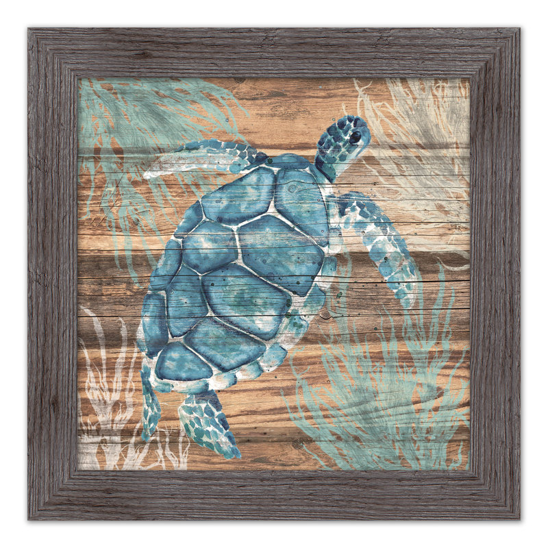 " Turtle On Wood ", 16" H x 16" W x 0.75" D