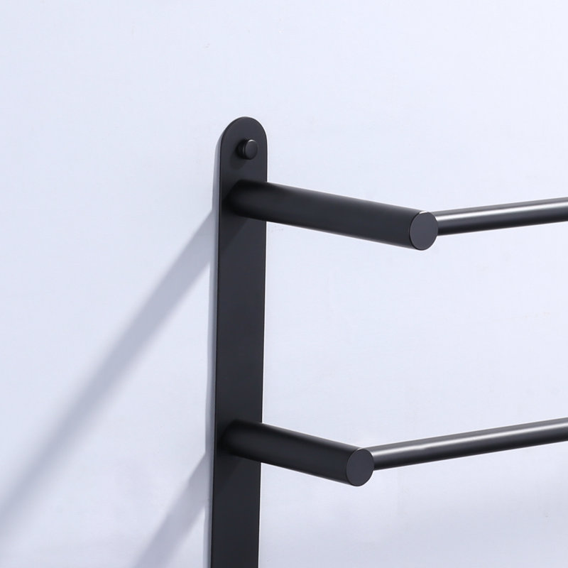 Minimalist European and American series Stainless Steel 1 - Bar Wall Towel Rack, Matte Black, 24"