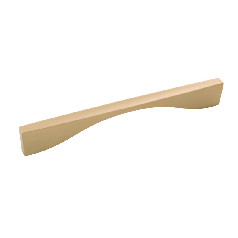Channel Collection Handle Pull -  7-9/16" Center to Center Cabinet Pull Brushed Golden Brass - Contemporary Hardware for Drawers & Cabinets