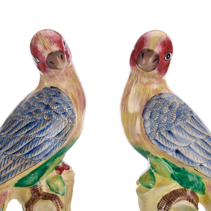 Ensemble de 2 figurines d'oiseaux en porcelaine 2 pièces