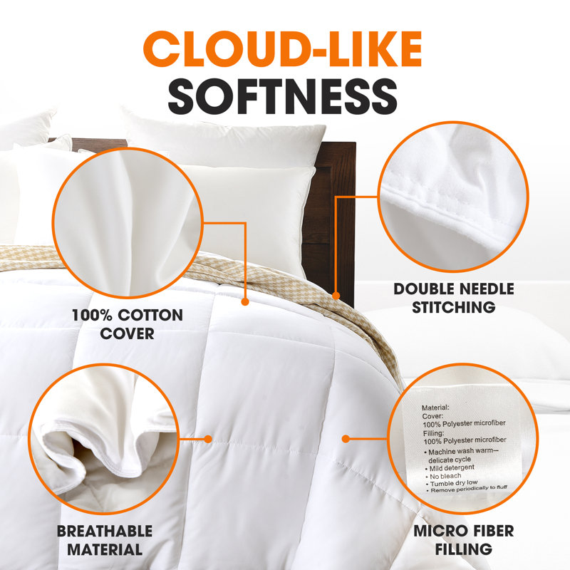 Twin White Down Alternative Cotton Comforter