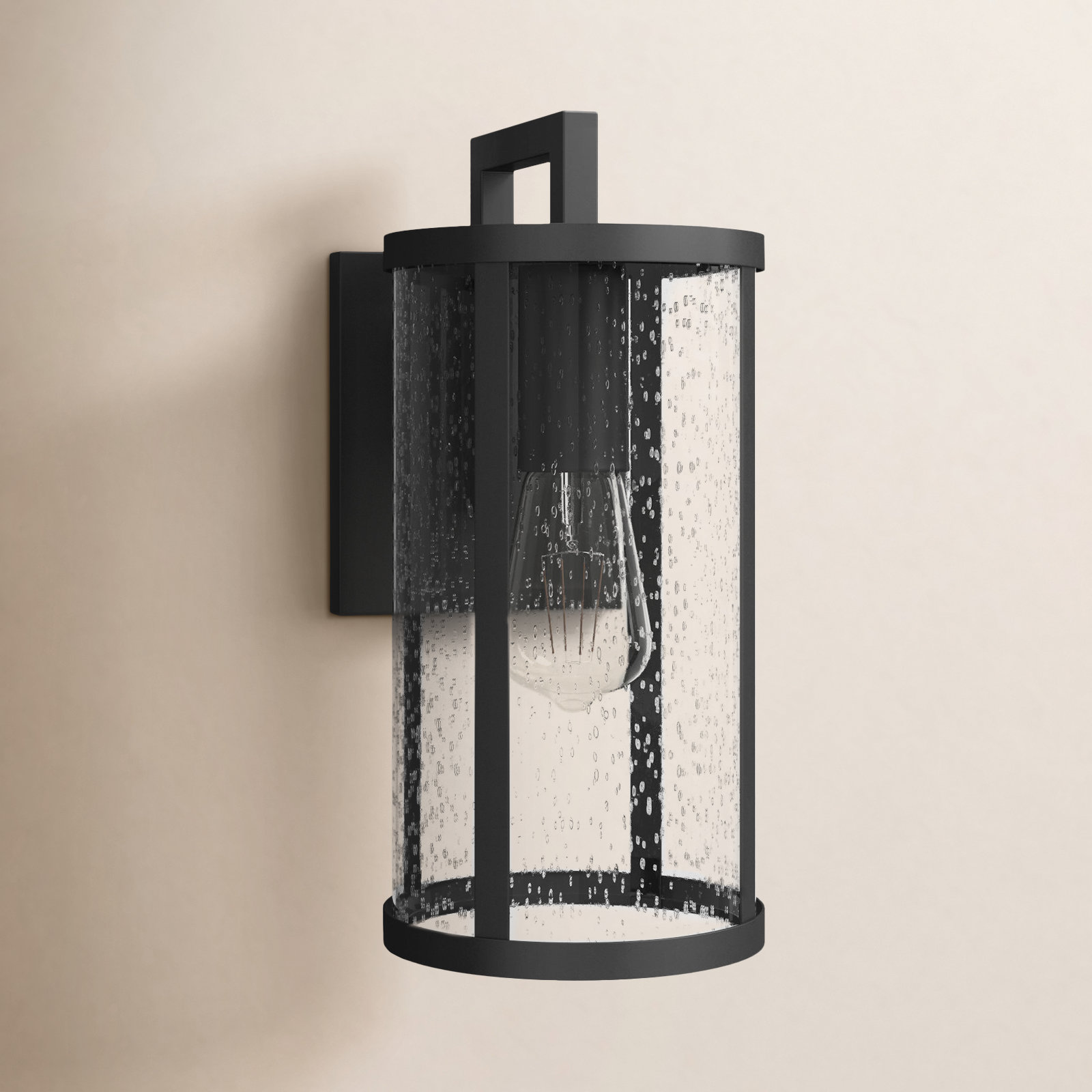 Iriye Single Light Cylinder Outdoor Wall Light, 13.00" H x 6.00" W x 8.00" D
