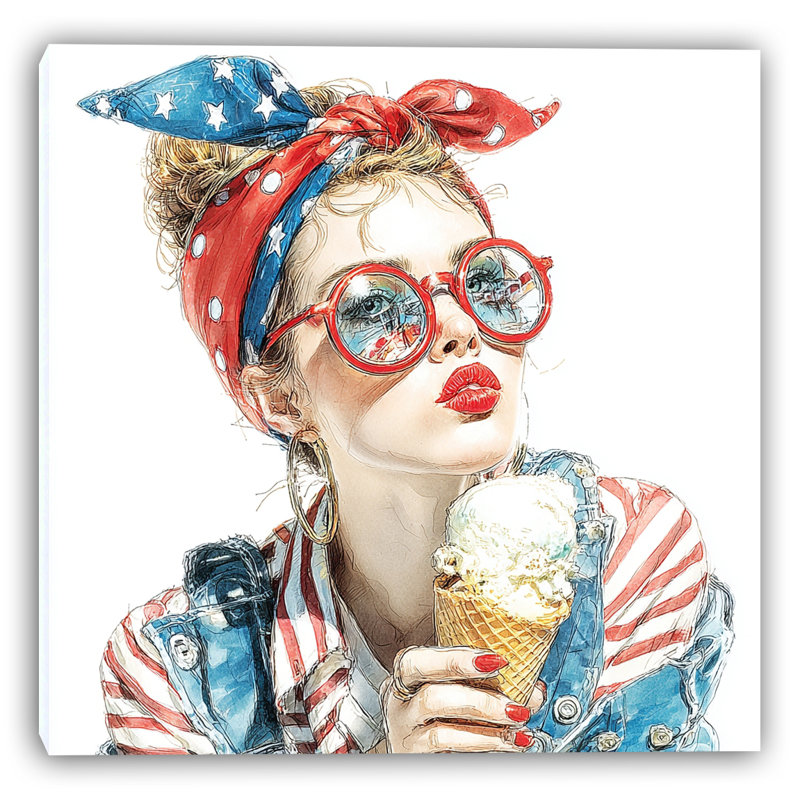 «Star Spangled Style II», art mural sur toile tendue, H 30 po x l 30 po