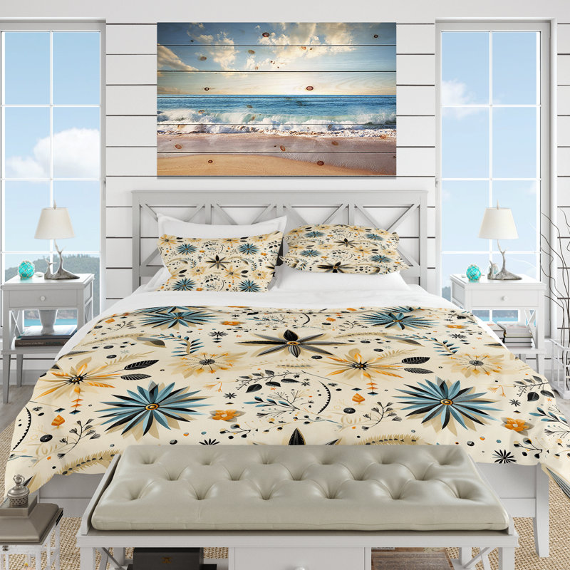 Nomadic Serenity Boho Pattern III - Ensemble de housse de couette botanique