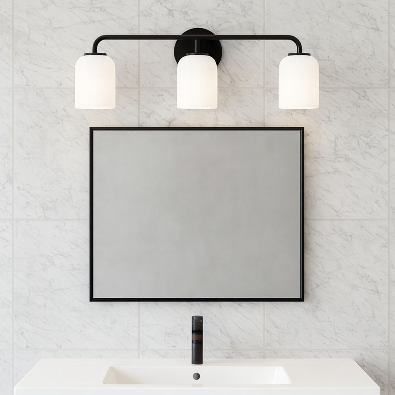 Parkmont Plug & Play 3-Light Vanity Light in Transitional and Modern Style-8.75 Inches Tall and 24 Inches Wide