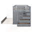 Lit superposé double au-dessus de double avec gigogne simple, escalier à 4 tiroirs et structure en pin massif, aucun sommier nécessaire, gris-139636209