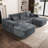 105.7"Cloud Sectional Couch With U-Shaped Chaise-1219474465-1219474467