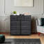 Commode de rangement noire multi-tiroirs
