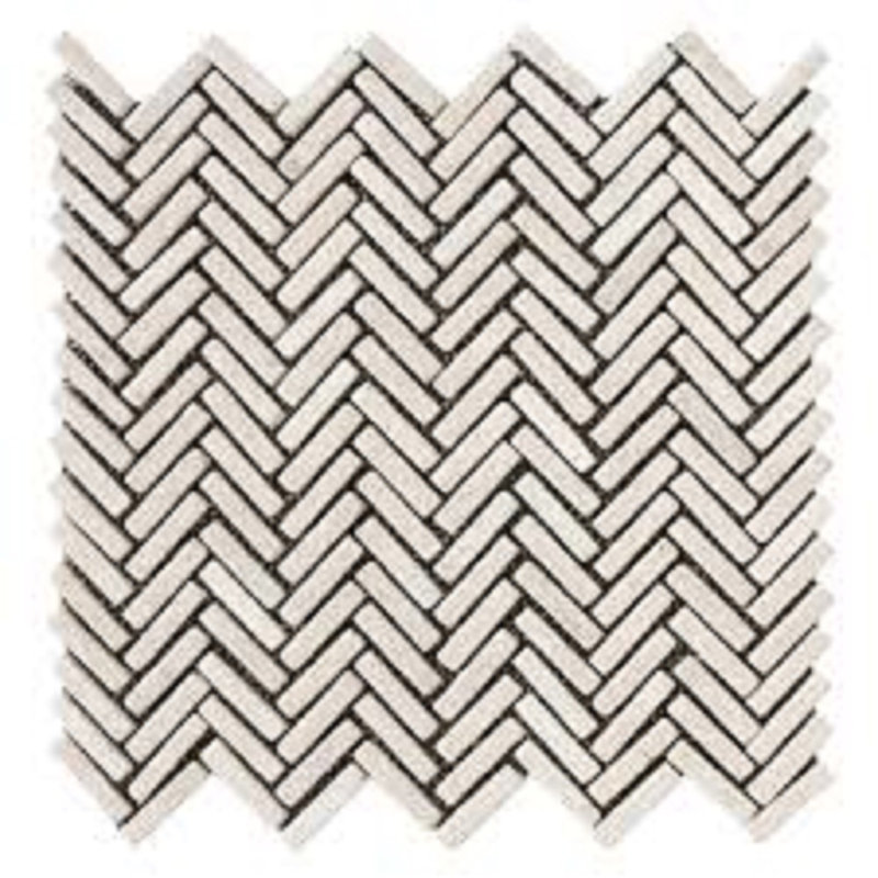 Carreau de mosaïque en pierre à chevrons crème 12 po x 12 po CNK Tile