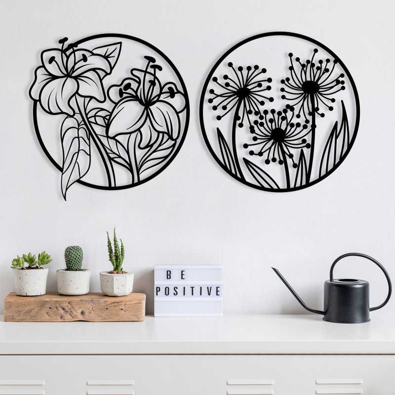 Décoration murale élégante en métal, finition noire, 39,4 po x 19,7 po | Fabrication 100% métal durable, épaisseur: 0,05 pouce | Parfait pour la maison, le bureau ou la galerie, ajoute un charme moderne à tout espace