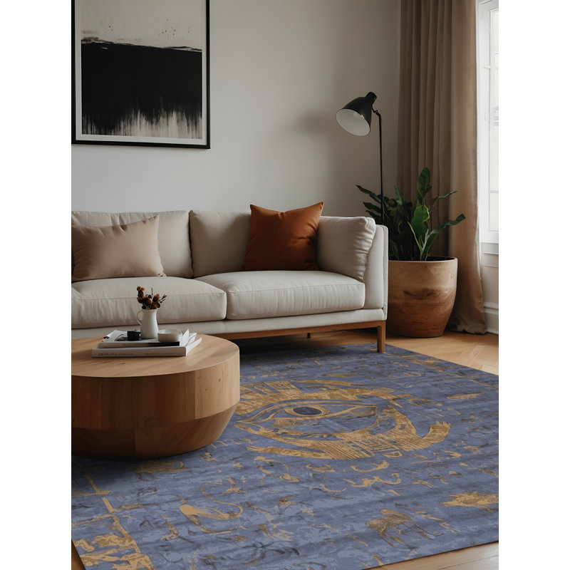 Machine Washable Gray Area Rug, Square 3'