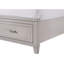 Très grand lit de rangement gris avec tête de lit fonctionnelle en X - Taille et style de chambre à coucher