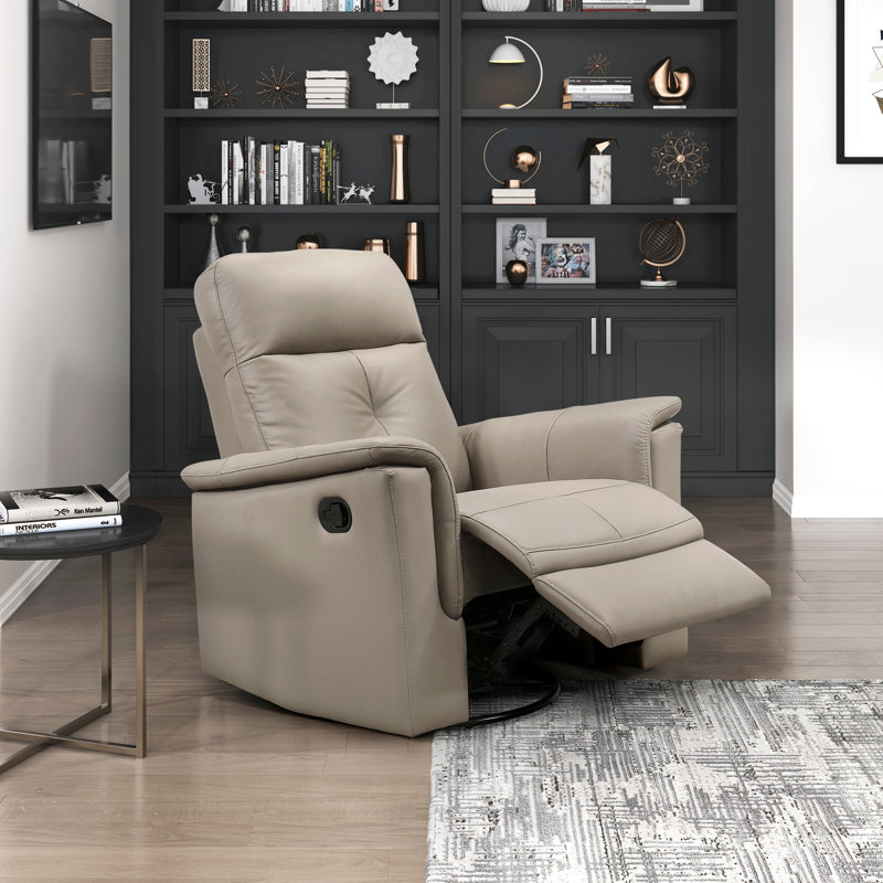 Fauteuil inclinable rembourré en cuir, Marron clair