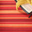 Tapis rayé rouge en laine et coton tissé à la main Kalaiya-578712740