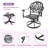 8-Person Rectangular Cast Aluminum Patio Dining Set with 2 Swivel Chairs & Cushions & Umbrella Hole-224731319
