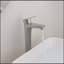 Robinet de lavabo vasque à poignée simple en nickel brossé