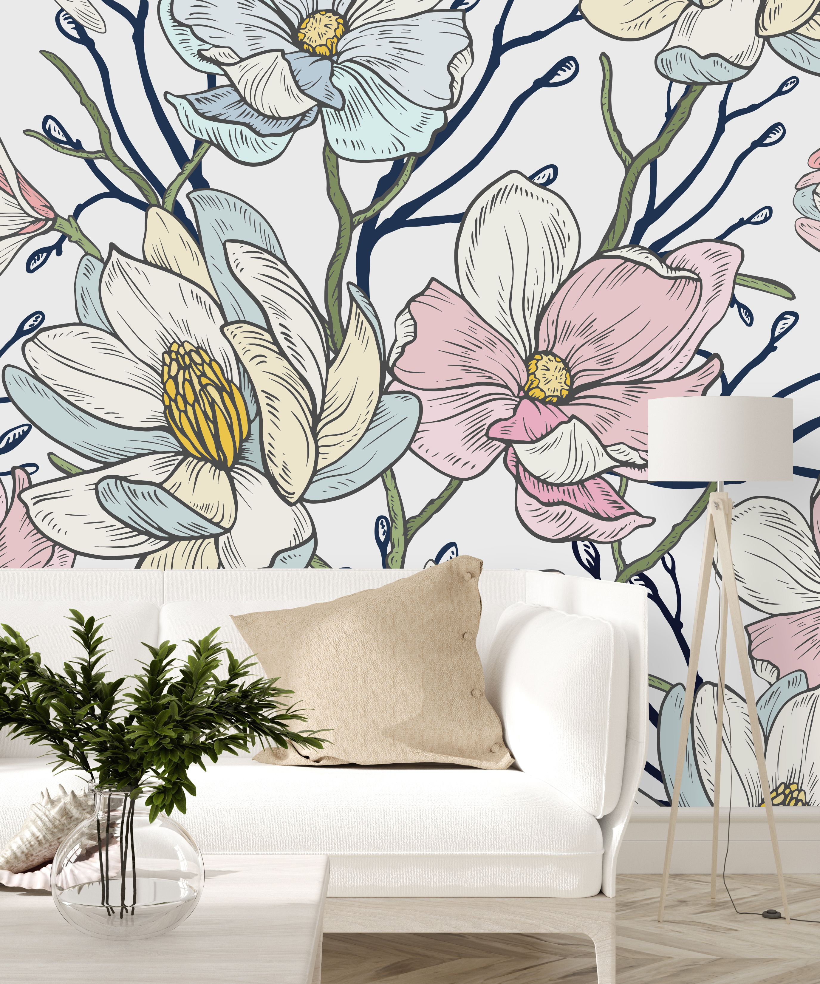 Red Barrel Studio® Flowers Wall Mural | Wayfair