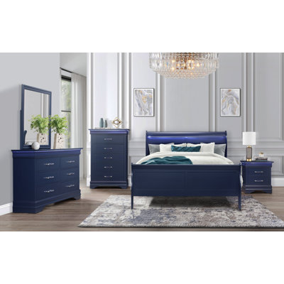 ENSEMBLE DE CHAMBRE TRÈS GRAND CHARLSTON BLEU