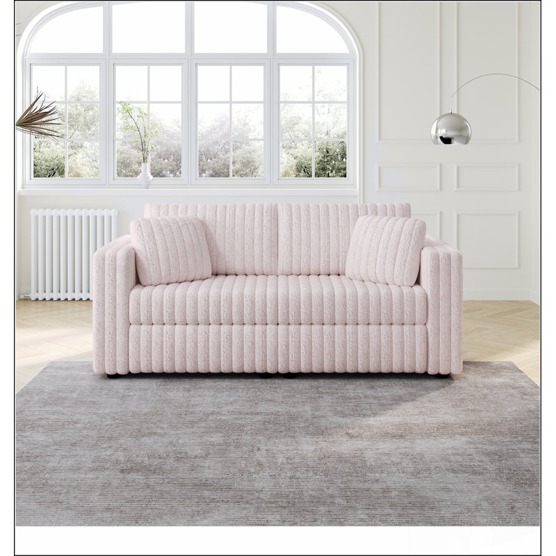 Canapé modulaire 75,6 po pour 2 personnes, Rose clair