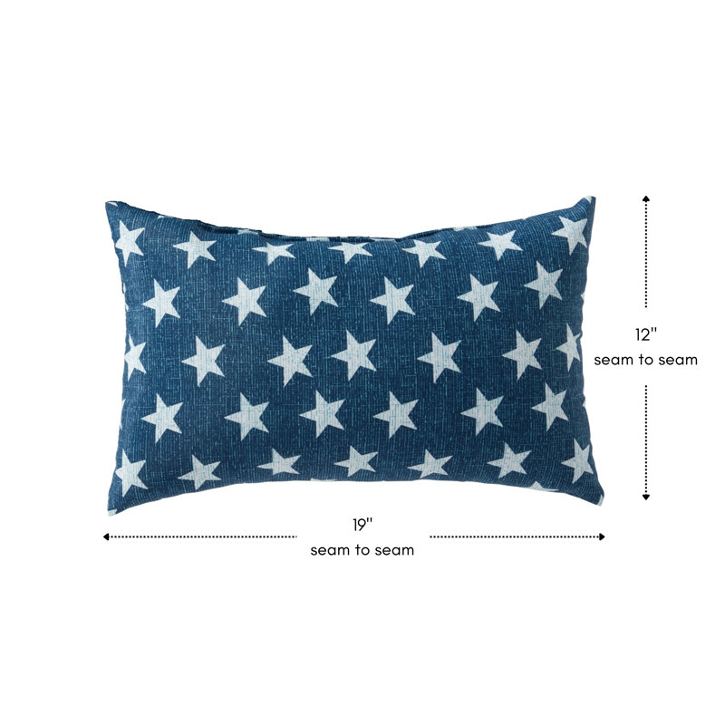 Henrich Indoor/Outdoor Striped Lumbar Pillow, Stars