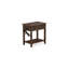 Ensemble de meubles pour grand lit 2 pièces avec lit plateforme capitonné et 1 table de chevet Jacobean patinée - Similicuir brun foncé avec texture noire et pieds noirs-229553344-229553346