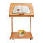 Table de bout en bois en forme de C avec table de bout réglable
