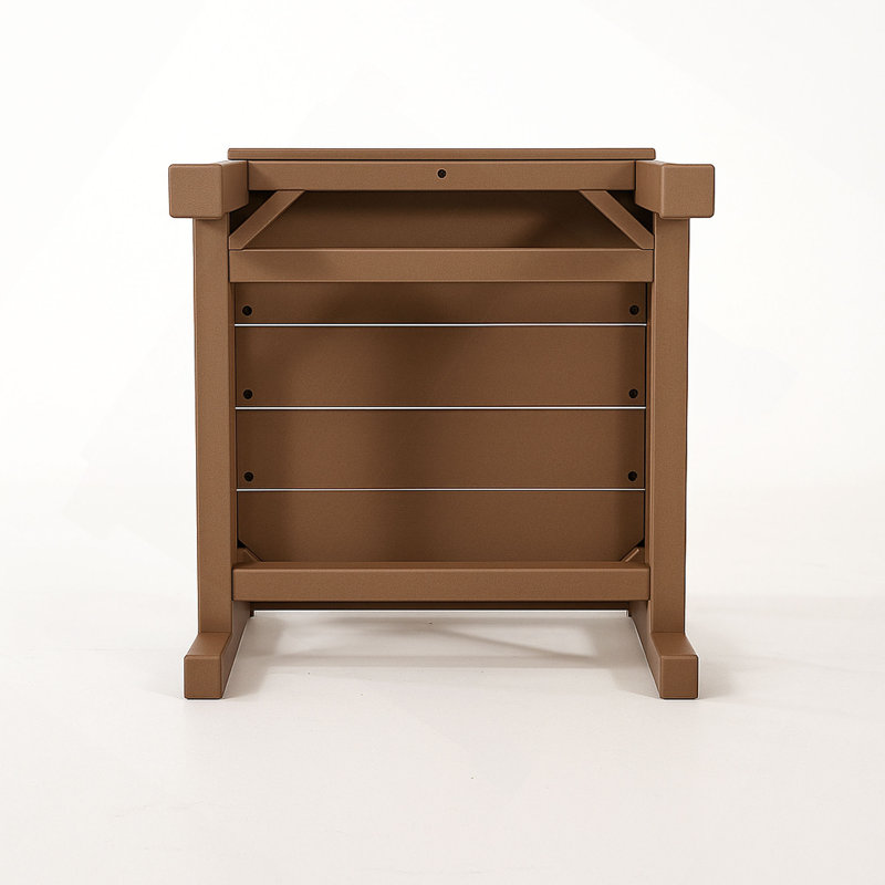 Chaises d'extérieur sans accoudoirs - Ensemble de 2 matériaux en PEHD, Brun