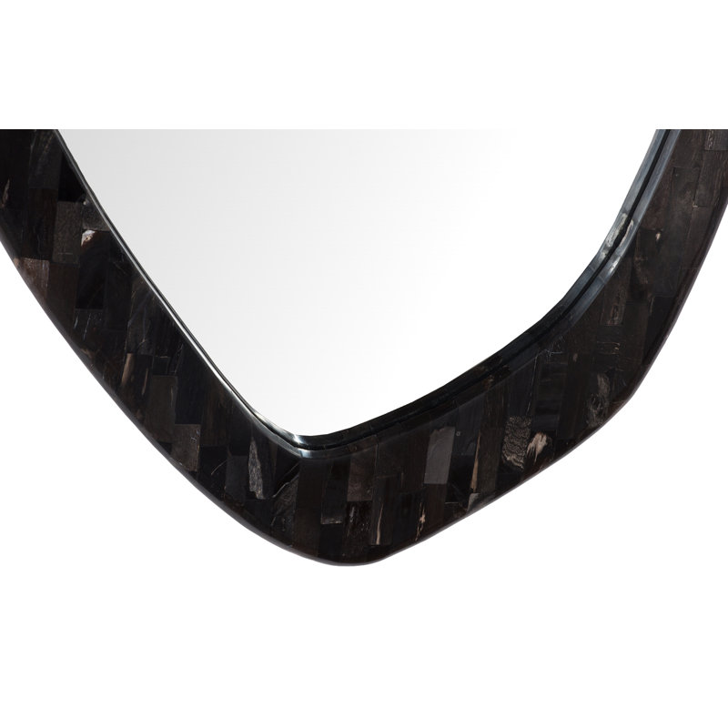 Miroir Morphic Petrified, pointe, cadre noir