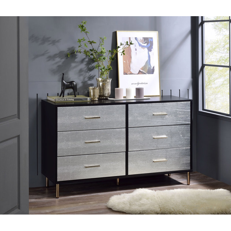 Commode Myles, Noir/or/argent