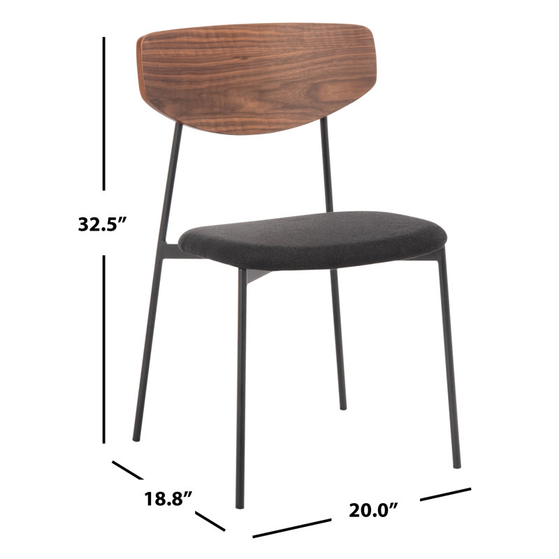 Ryker 17.75'' H Leather Upholstered Armchair, Walnut, Black