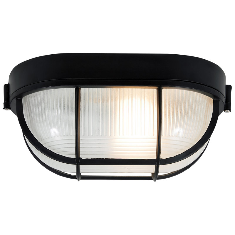 Luminaire d'extérieur à cloison en verre Zurcher, Noir, H 6,5 po x l 11 po x P 5 po