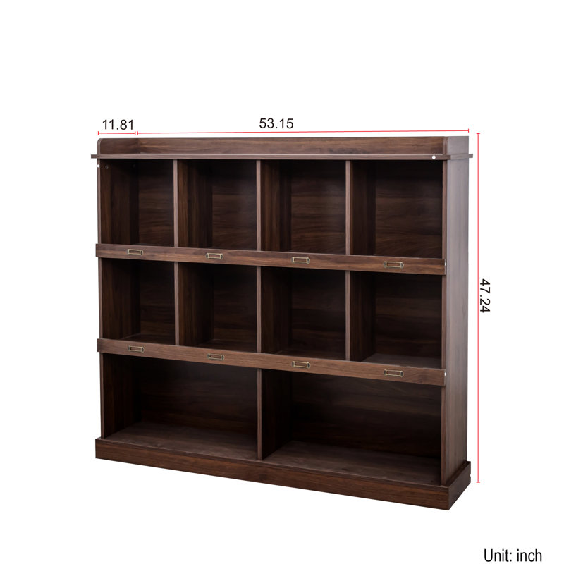 Walnut 10-shelf Bookcase - Maximize Your Storage Space With Organization In Beautiful Tone Store Books, Photos, And Collectibles Elegantly