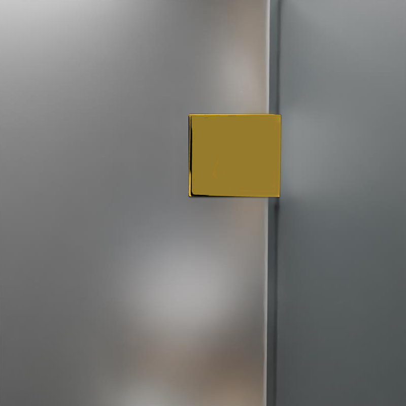 Pince carrée en U à panneau carré en verre de 3/8 po à 1/2 po (10 à 12 mm) d'épaisseur de vitrage, Laiton poli