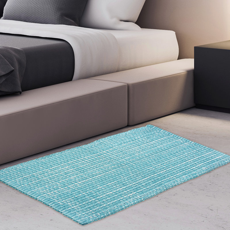 Bath Rug, 34" L x 21" W, Turquoise