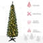 Sapin de Noël artificiel mince 6 pi avec 6 lumières DEL blanc chaud et 390 pointes, pour décoration de Noël, vert