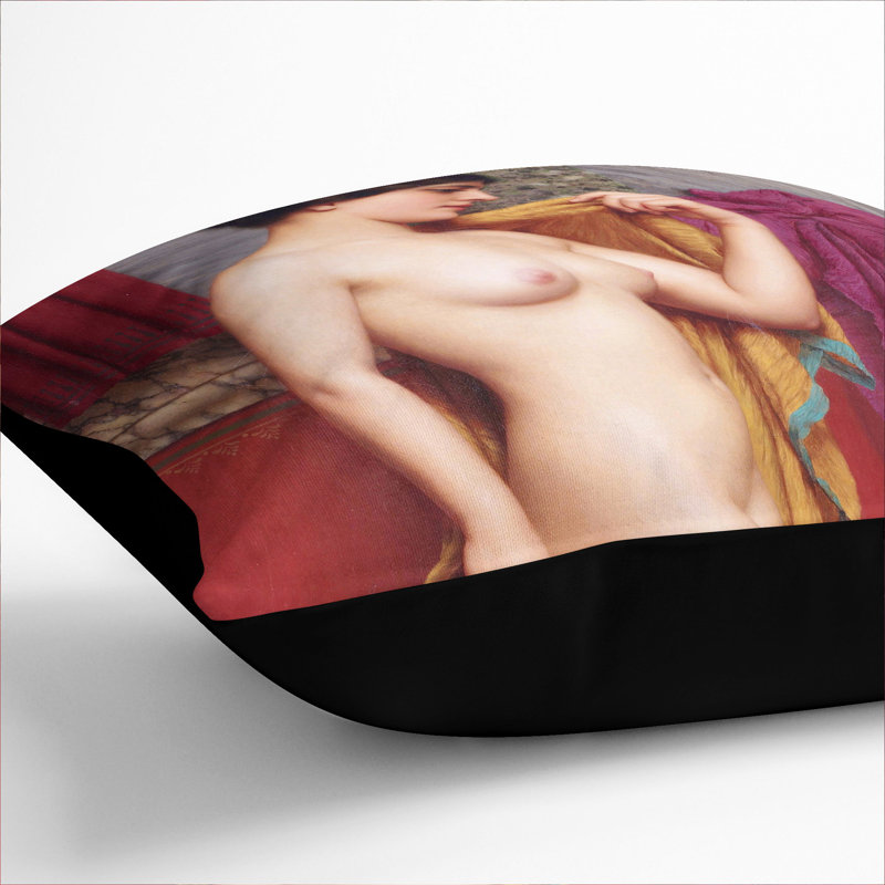 In The Tepidarium Square Throw Cushion, Black, 40cm H x 40cm W x 15cm D